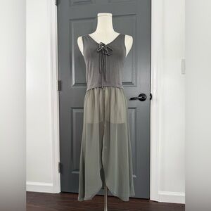 BCBGeneration Mixed Media Top in Dark Moss